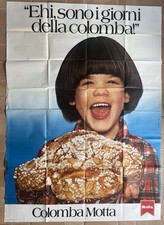 MANIFESTO Colomba MOTTA NATALE ANNI 70 Pubblicità Pubblicitarip Originale