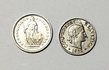 Lotto 2 monete Svizzera 1/2