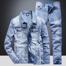 Tuta denim uomo slim due pezzi
