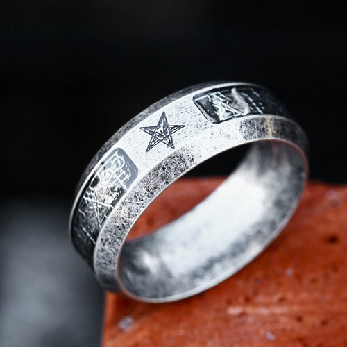 Anello vintage croce satana - anello,