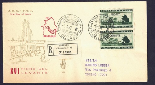 1952 fdc italia trieste - italia, zona