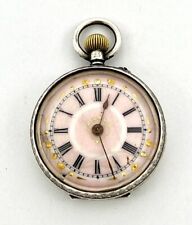 Swiss 1900/10 sterling silver 33mm Monachina ladies pocket watch