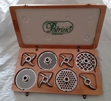 4 Coppie tritacarne inox mod. 32 "Gourmet" in cassetta legno FAPATOOLS