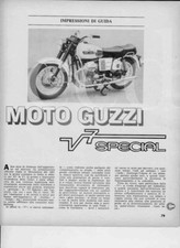 advertising Pubblicità brochure -TEST MOTO GUZZI V7 SPECIAL -1969 MAXIMOTO 