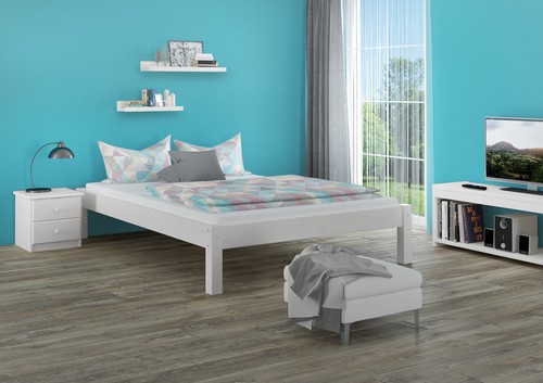 Struttura letto bianco - , pino