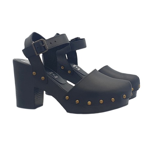 Sandali donna neri tacco - tacco, 9
