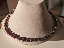 ANTICA COLLANA DI GRANATI CON CHIUSURA E PALLINE DI ARGENTO 925 