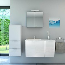 AcquaVapore Set Mobili Bagno Gently 1 V2 L Bianco MDF Lavabo 90 cm 