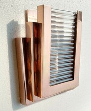 Lampada applique da parete vintage vecchio grattacielo rame e vetro asta nave luce