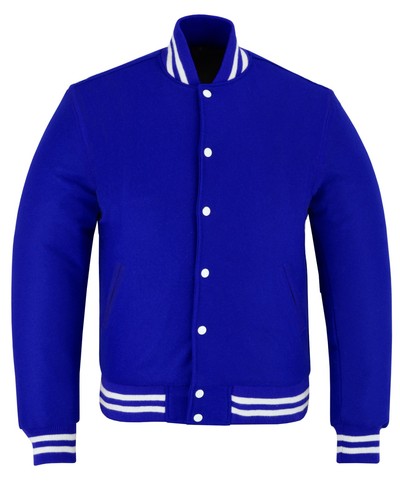 Giacca blu tutta lana varsity - blu,