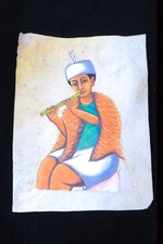 Quadro etiope arte tradizionale pelle animale pelle da appendere al muro folk