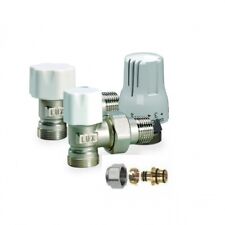 TESTA TESTINA TERMOSTATICA KIT VALVOLA DETENTORE RADIATORE ADATTATORI LUXOR