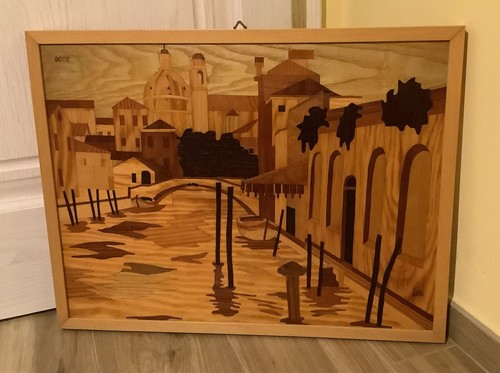 Quadro intarsiato legno x - intarsiato,