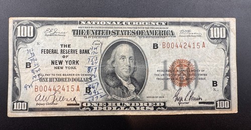 1929 100 frbn new york - $100,