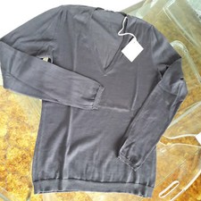 Maglia V  cot.100% colore blu