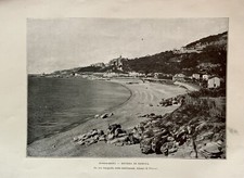 Stampa antica - Liguria - Bordighera Riviera di Genova - 1902 da foto Alinari