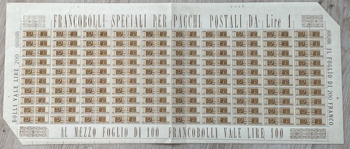 Italia pacchi postali 1 - italia, £.1