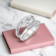 Ehering 18 K Weißgold Diamant