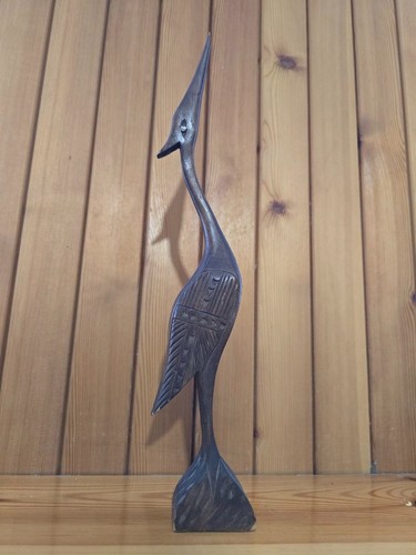 Statua airone legno intagliato - statua,