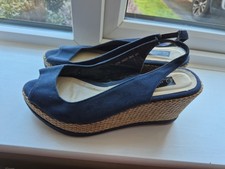 Scarpe donna blu navy zeppa