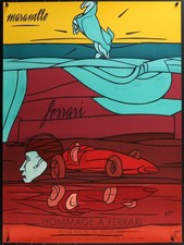 HOMMAGE A FERRARI, MANIFESTO POSTER, VALERIO ADAMI ARTWORK, MUSEUM/ART 1987