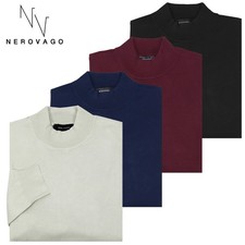 Maglione lupetto uomo rasato misto viscosa tinta unita NEROVAGO S M L XL XXL 3XL