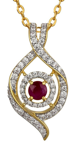 Pendente solitario rubino 14k - solitario,