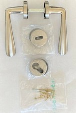  Maniglie in ottone per porte - Finitura nickel lucido/satinato - 