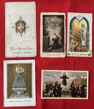 ?5 RARE Immaginette Santini Madonna di Lourdes S.Antonio Padova S.Rita Cascia