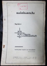 CATALOGO PARTI DI RICAMBIO ORIGINALE AUTOBIANCHI STELLINA SPIDER 1964 - usato