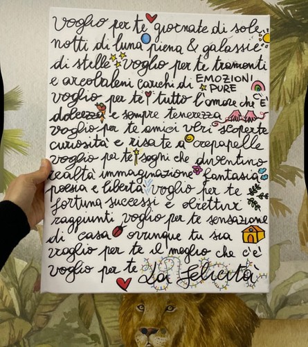 Quadro tela scritte - su,