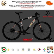 Kit adesivi riflettente telaio bike mtb sticker reflective bomb cartoon strip