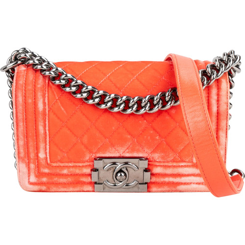 Chanel quilted velvet boy - chanel,