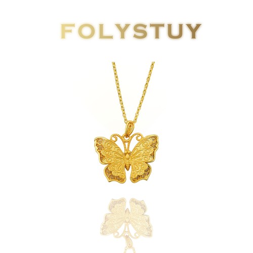 Collana con ciondolo - , giallo