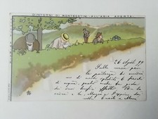 CARTOLINA BAGNI DI MONTECATINI TERME "ALL'ARIA APERTA" VEDUTA ANIMATA PUBBLICITÀ