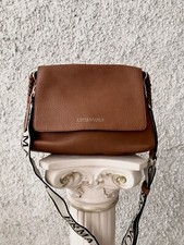 ERMANNO SCERVINO BORSA TRACOLLA FIRMATA MARRONE CUOIO MEDIA