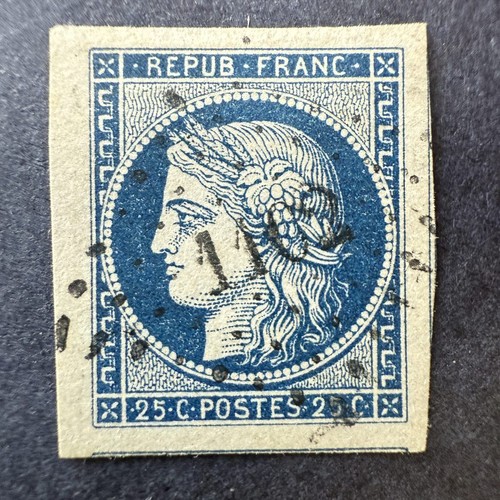 Yvert cérès 25c - yvert, bleu"