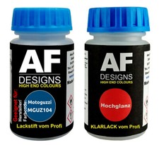 Lackstift Set für Motoguzzi MGUZ104 Blu Roma + Klarlack je 50ml Motorradlack Bas