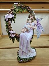 FAIRY ELFEN FEES FATA HADAS BAMBINA MAMMA SEDUTA SU TRONCO NO LES ALPES