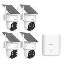 AOSU 3MP Sistema di telecamere di sicurezza wireless solari kit 4 camme 360° PTZ Home Surveilla