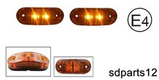 2x Luci Laterali 24V LED SMD Arancio E-Marcate Segnalazione Camion Lkw