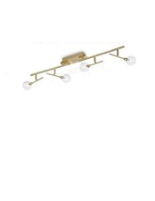 Maracas pl4 plafoniera 4 luci vintage ottone satinato