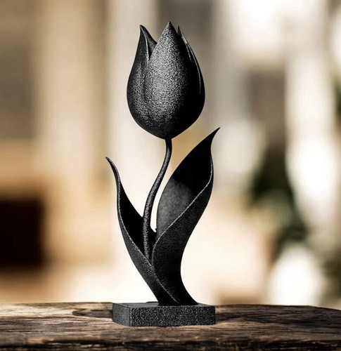 Scultura tulipano nero - scultura, statua