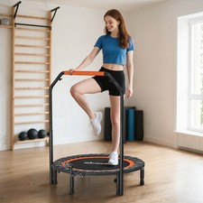 SPORTNOW 102cm Trampolino Fitness Rebounder Pieghevole con Maniglia