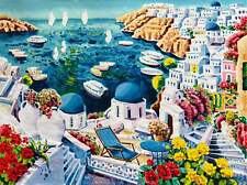 Angolo su Santorini Athos Faccincani Opera SERIGRAFIA su Tela Ed. Lim Paesaggio