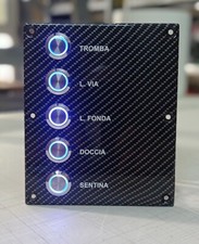 Panello Elettrico X Gommone/Barca 16 Cm x 14 Cm, con 5 Pulsanti Led + Cablaggio 