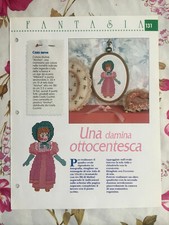 Schema punto croce Ricamo Una damina ottocentesca quadro quadretto