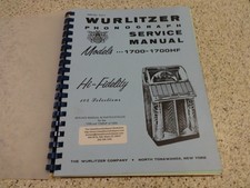WURLITZER 1700 1700HF MANUALE DI SERVIZIO