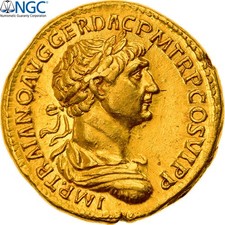 Trajan, Aureus, 113-114, Rome, Or, NGC, AU 5/5-3/5, RIC:275