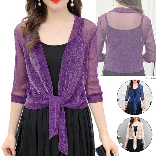 Cardigan donna lucido maglia